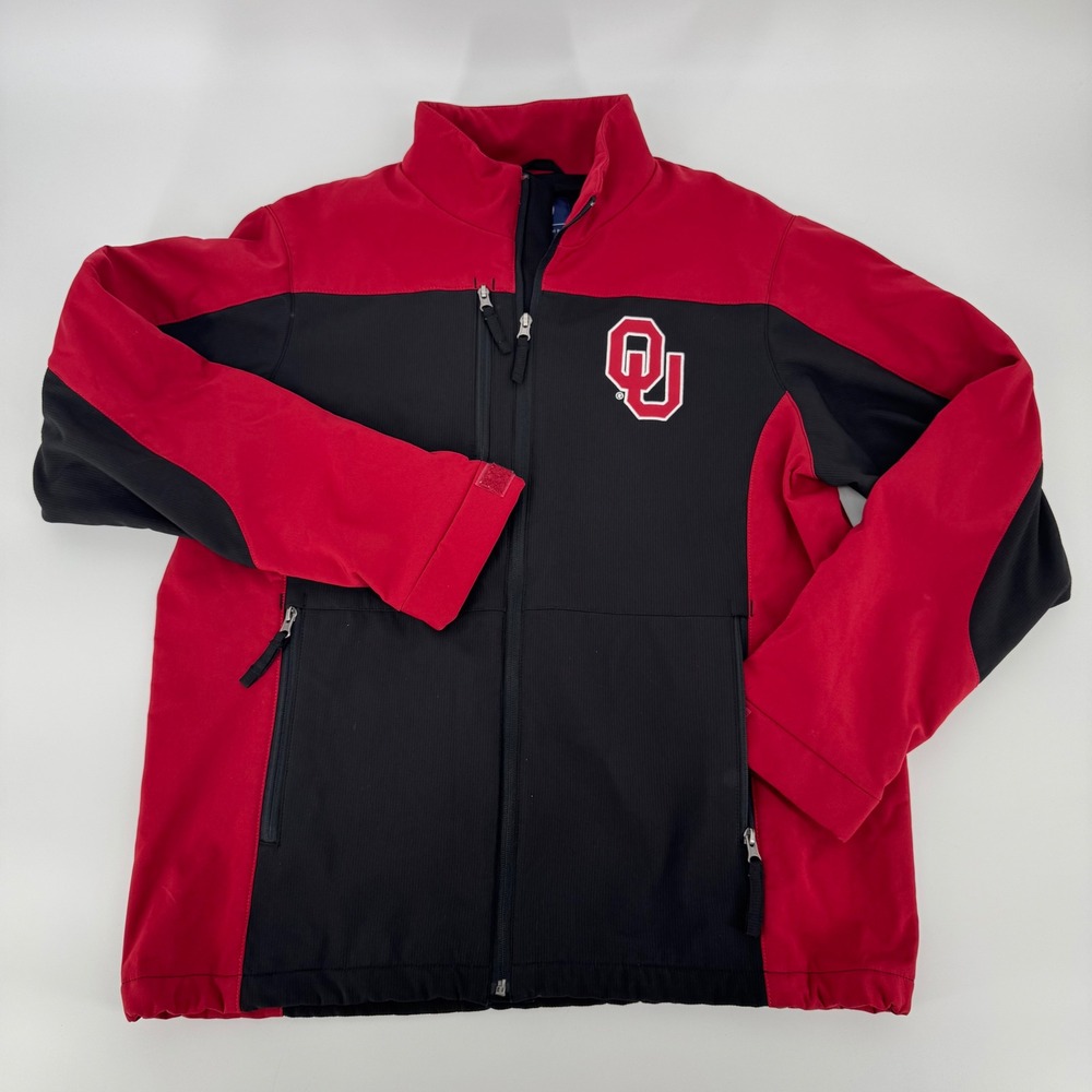 Oklahoma Sooners Softshell Jacket Men M Red Black OU Official College University